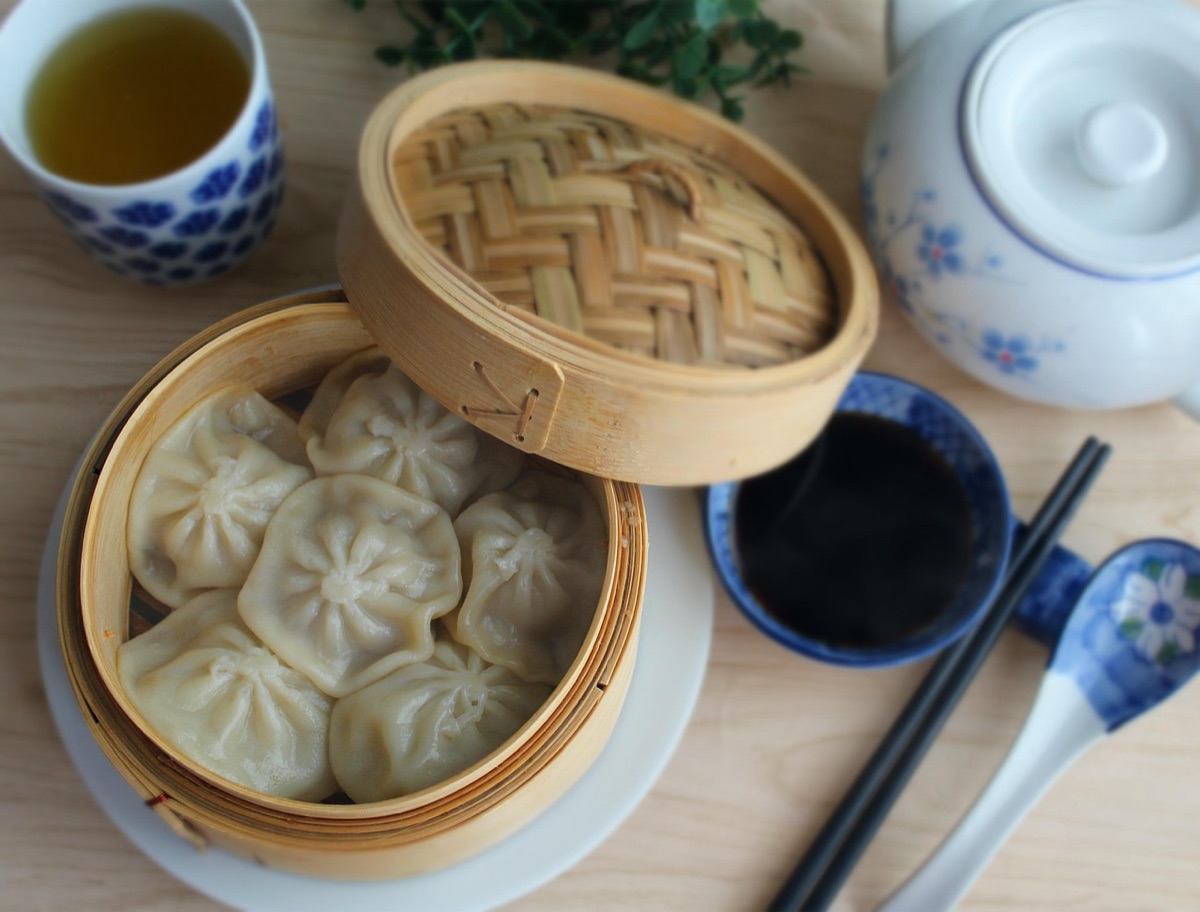 Dim Sum Platter with Spring Rolls and Dumplings