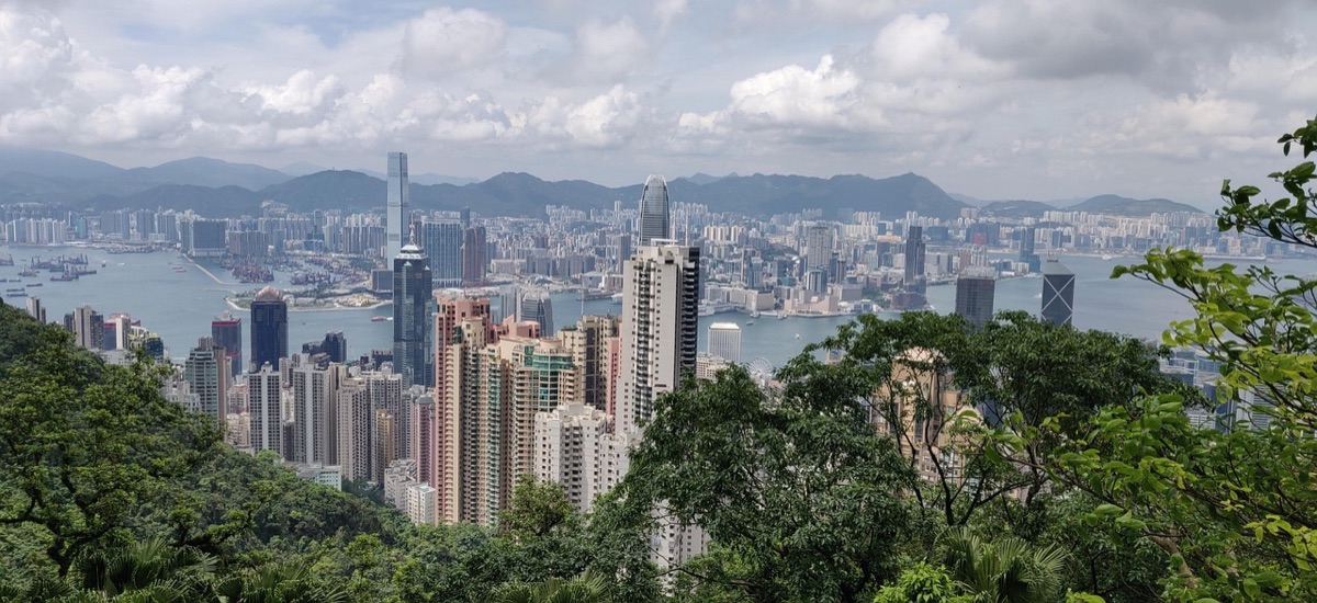 Hong Kong skyline from Victoria Peak at night