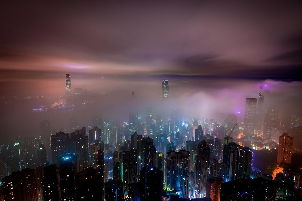 빅토리아 피크 야경, 홍콩 밤스카이라인