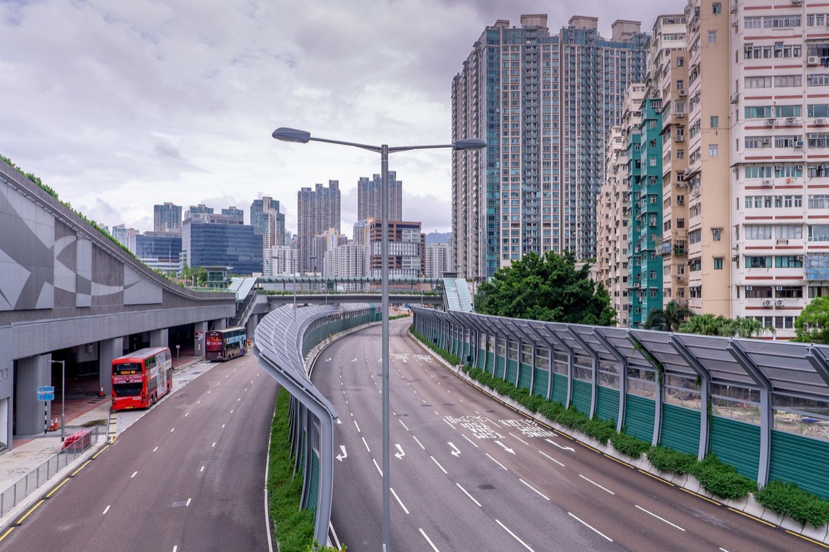 Hong Kong Street View with Traditional Architecture